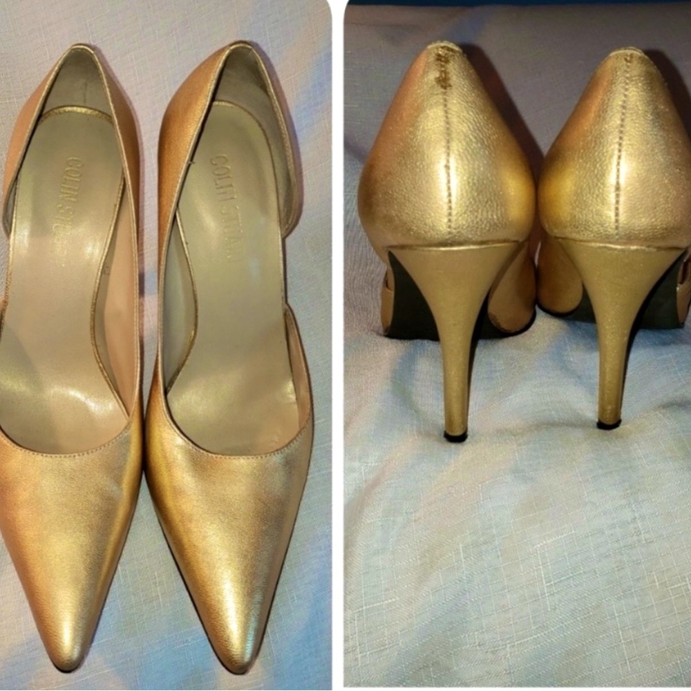Colin Stuart Gold Genuine Leather Stiletto’s Size 9